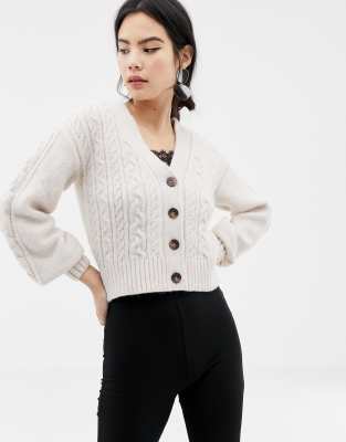 cream cardigan cropped