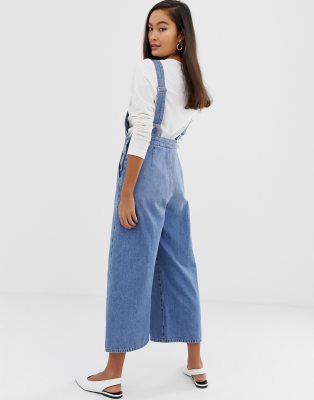 wide leg cropped dungarees