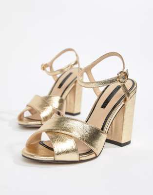 miss selfridge gold sandals