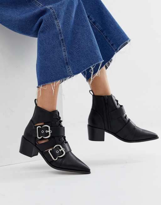 Cut out outlet buckle boots