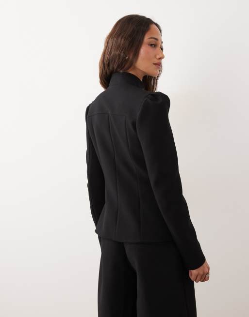 Miss Selfridge – Czarna dopasowana kurtka z bufkami, 2 z 4