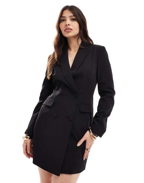 Miss Selfridge – Czarna dopasowana w talii sukienka o kroju marynarki - view 1