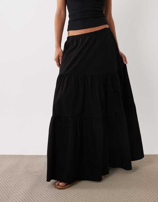 Miss Selfridge – Czarna popelinowa spódnica maxi, 2 z 5