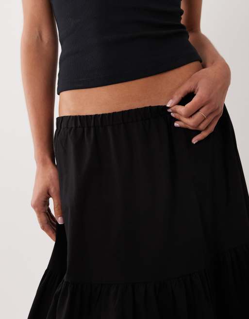 Miss Selfridge – Czarna popelinowa spódnica maxi, 5 z 5