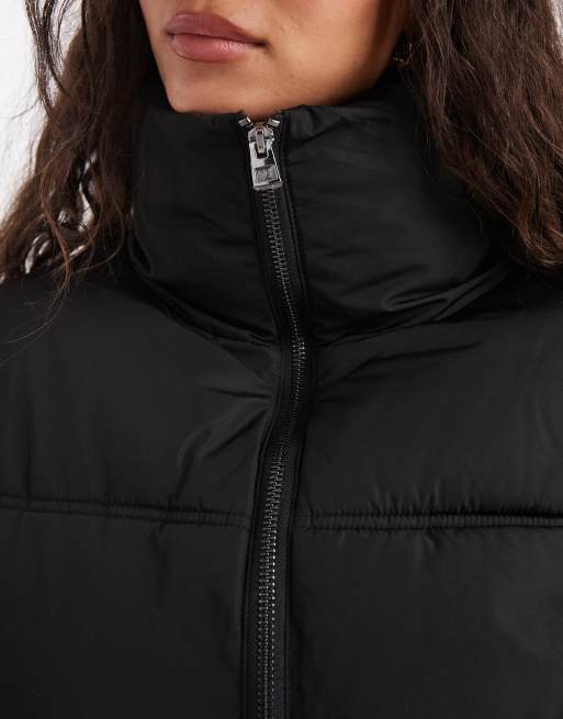 Miss Selfridge – Czarna średniej długości kurtka ocieplana, 3 z 4