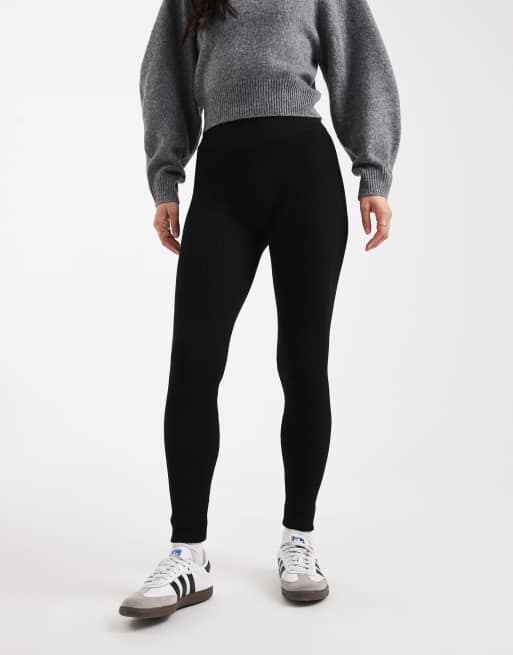Miss Selfridge – Czarne legginsy z prążkowanej dzianiny, 2 z 5