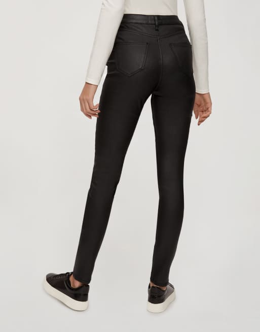 Miss Selfridge – Czarne powlekane jeansy o obcisłym kroju, 2 z 4