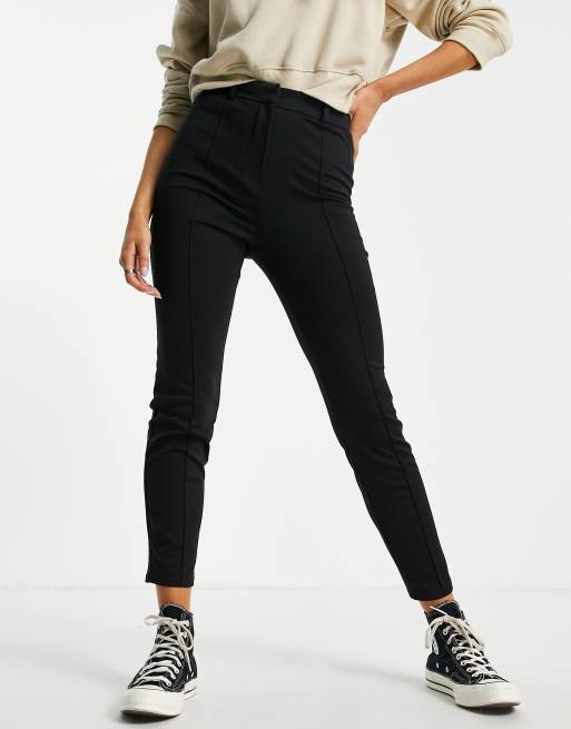 Miss Selfridge – Czarne spodnie o dopasowanym kroju z dzianiny ponte