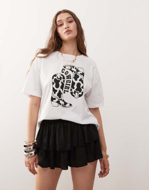 Miss Selfridge tiered skort in black