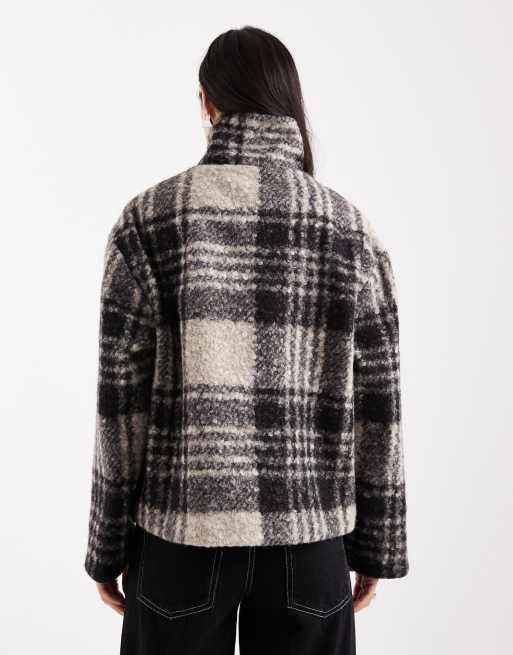 Miss Selfridge – Czarno-biała krótka kurtka w kratkę, 4 z 4