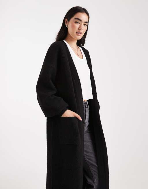 Miss Selfridge – Czarny kardigan maxi, 4 z 4