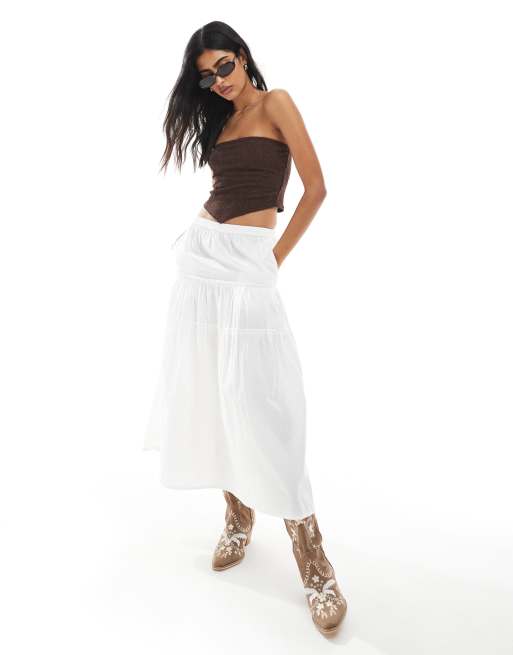Miss Selfridge – Czekoladowy top z dołem o fasonie chusty, 4 z 4
