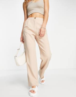 Shop Miss Selfridge Slouchy Dad Pant In Stone-neutral