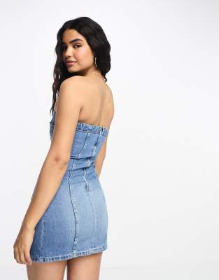 Denim Bandeau Dress