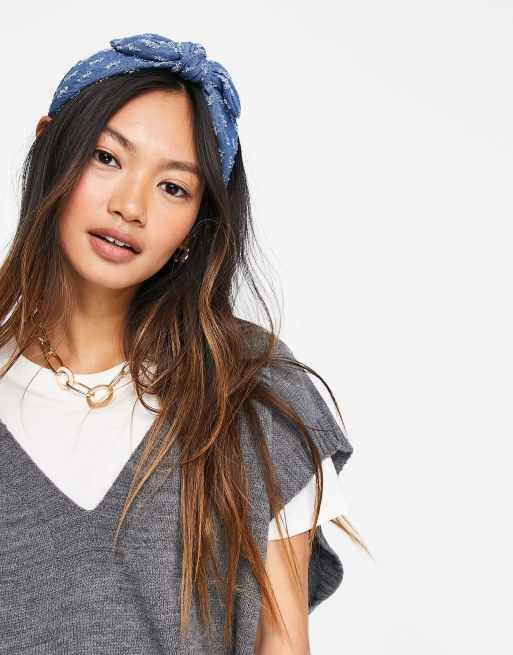 Miss Selfridge denim bow headband | ASOS