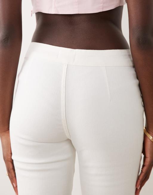 Miss Selfridge denim capri med rosetter i cream wash, 4 av 5