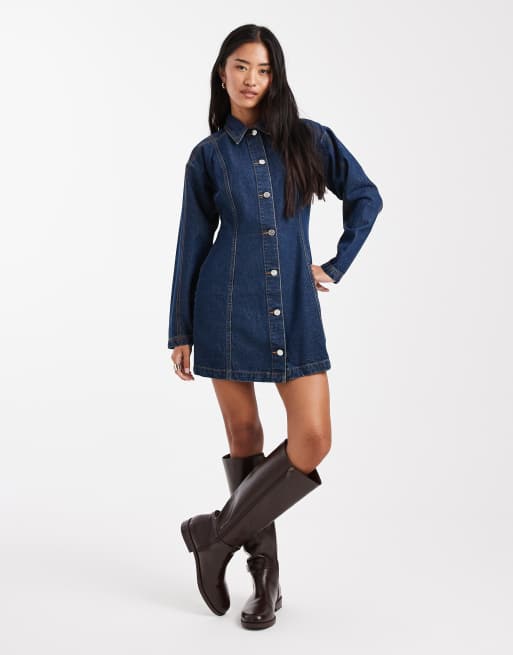 veronica beard serina denim dress Women's Chapmond Cotton A-Line Minidress - Big Splash More-than-1 Womens Denim Dresses Casual Sizes:4Y Machine wash
