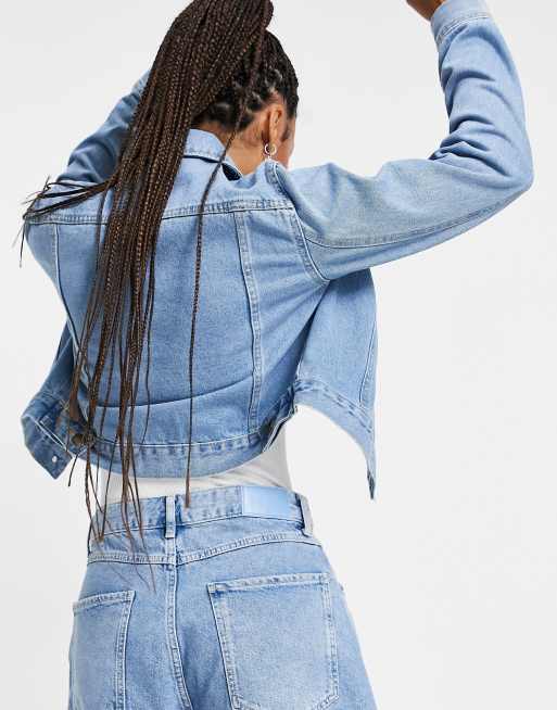 Miss Selfridge denim jacket in midwash blue