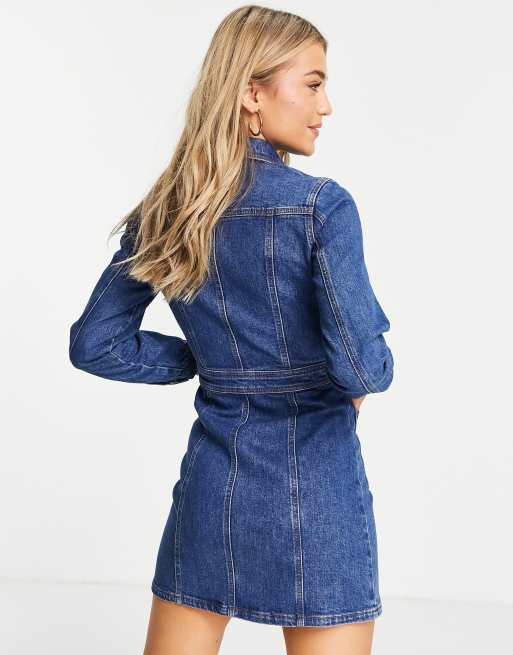 Long sleeve 2025 fitted denim dress