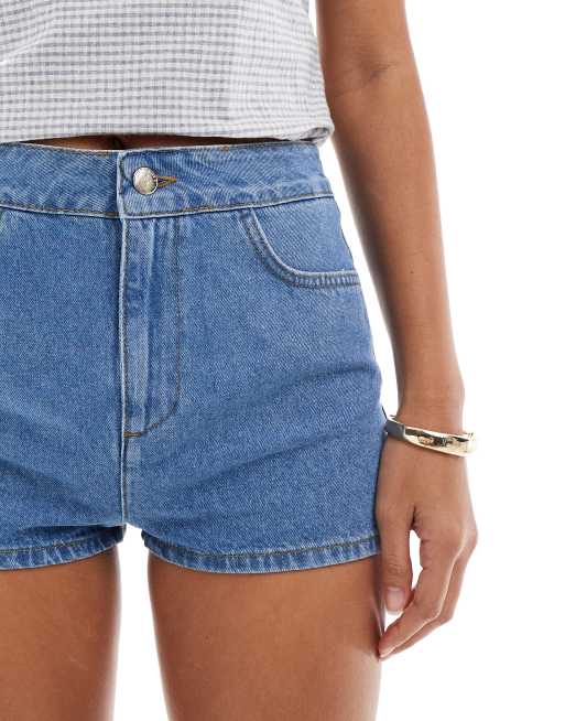 Miss Selfridge denim micro shorts in mid wash, 5 of 5