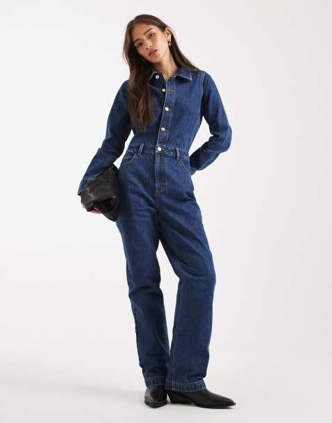 Miss Selfridge – Denim-Overall in Indigo-Waschung - view 1