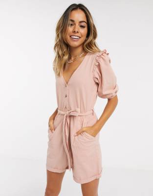 miss selfridge denim playsuit