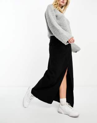 Miss Selfridge Cargo Pocket Maxi Skirt In Black In Black