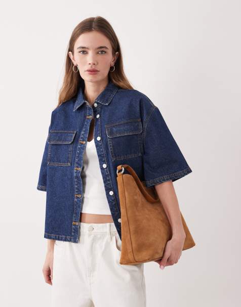 Miss Selfridge - Denim recht overhemd in indigo wassing - view 1