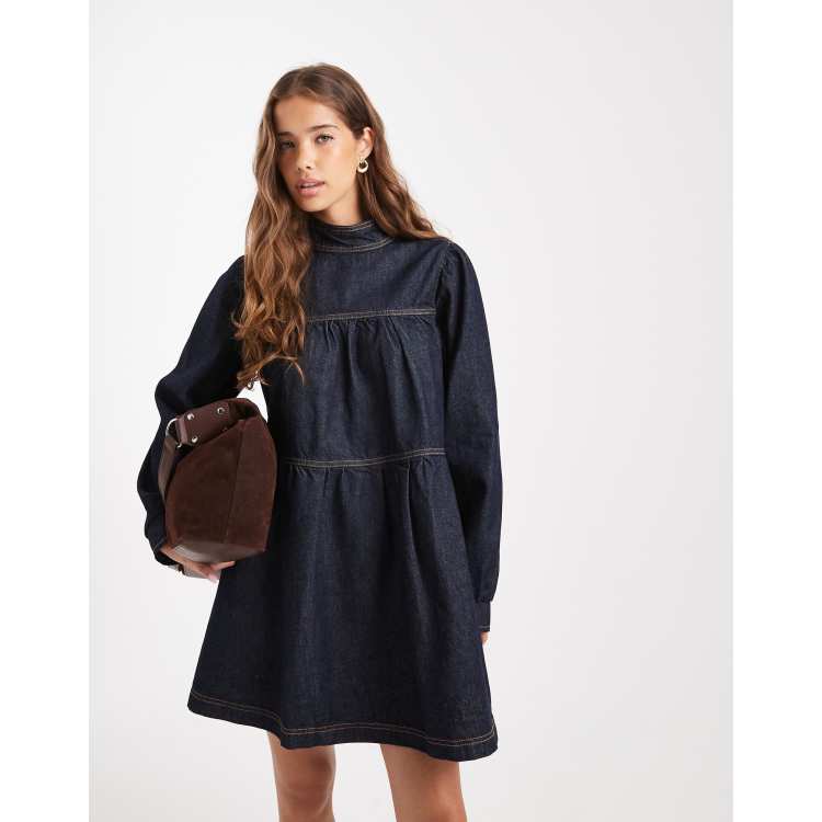 denim tiered dress Amelia Tiered Denim Dress – Pixelated Boutique main image 0