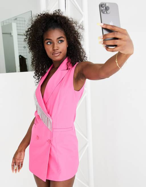 Asos pink hot sale blazer dress