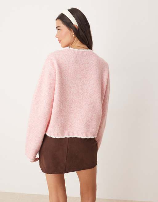 Miss Selfridge diamond floral embroidered knit sweater