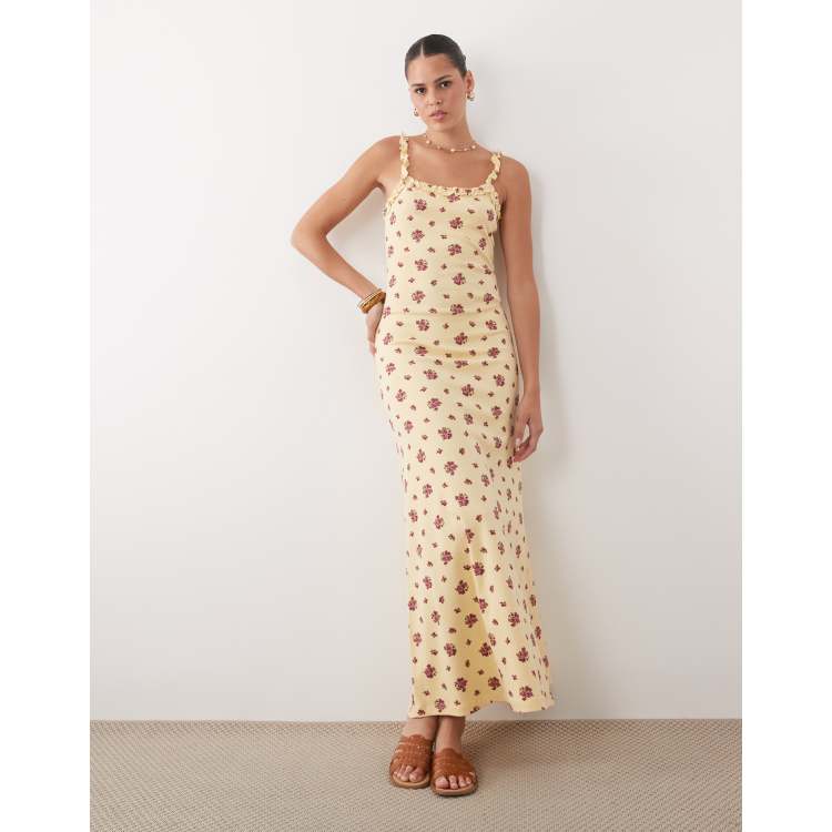 ribbed floral dress Desigual Ribbed Floral Midi Dress