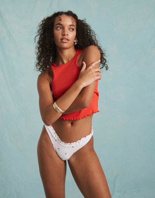 Miss Selfridge – Dół od bikini we wzór w wiśnie