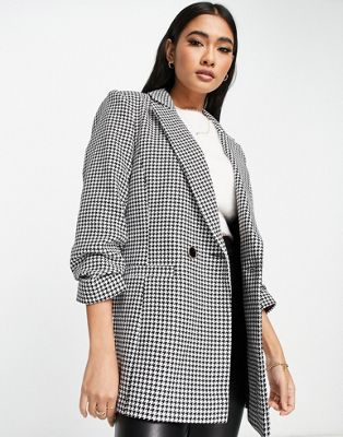 Miss Selfridge double breasted blazer in dogtooth