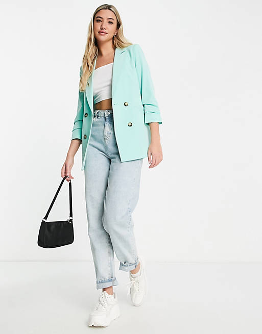 Suits & Separates Miss Selfridge double breasted blazer in green 
