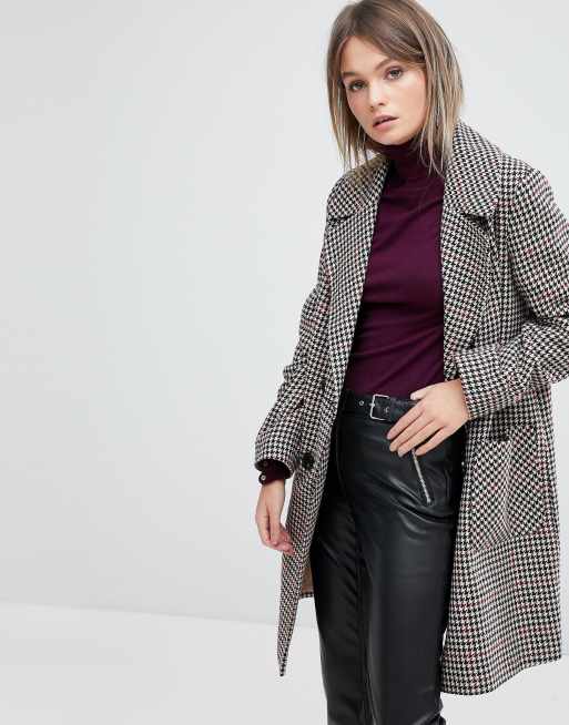 Miss selfridge hotsell check coat