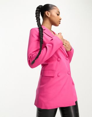 Miss Selfridge double breasted dad blazer in pink - ASOS Price Checker