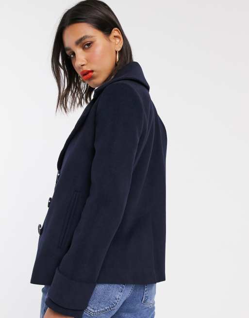 Miss selfridge navy military clearance coat