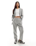 [Miss Selfridge] Miss Selfridge double pleat cigarette pants in grey 4 Grey