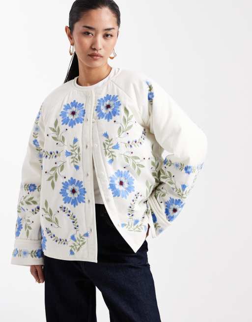 Miss Selfridge - Doudoune en coton brodé - Multicolore