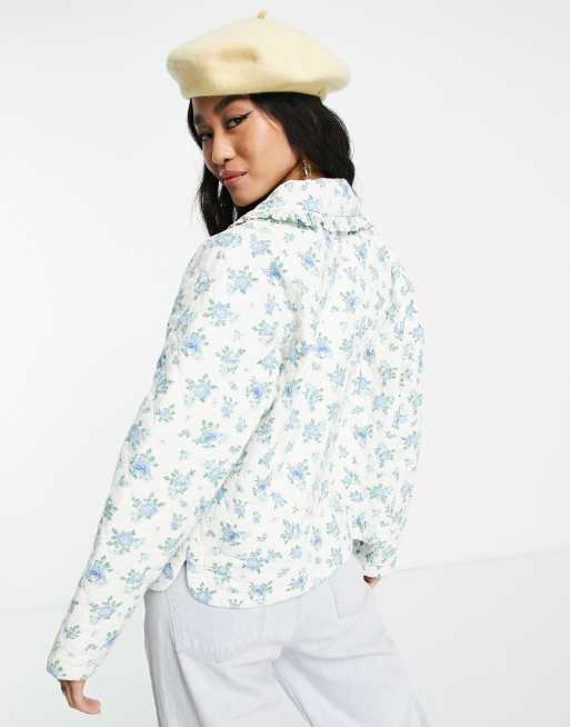 Miss Selfridge - Doudoune légère à imprimé fleuri - Bleu, 2 de 4