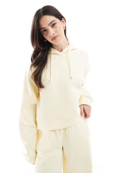 Miss Selfridge drop shoulder hoodie sweat co ord  in butter - view 1