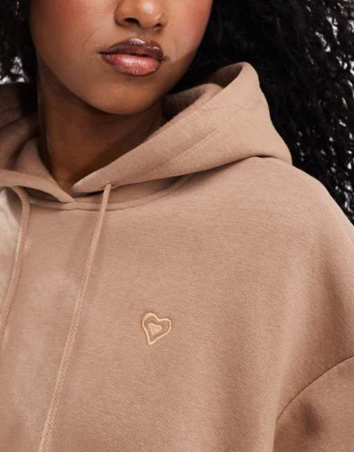 Miss Selfridge drop shoulder hoodie sweat co ord in mocha