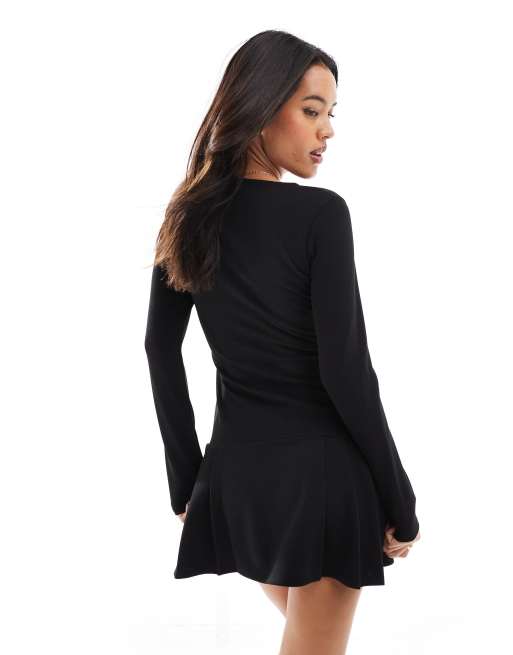 chinese dress ladies PLEATED LONG SLEEVE WAIST TIE MAXI DRESS – JULIA JORDAN main image 1