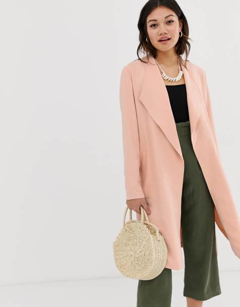 Miss Selfridge duster coat in pink - view 1