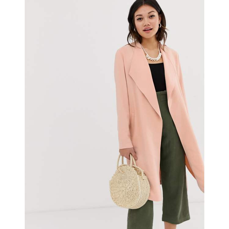 Long pink duster outlet coat