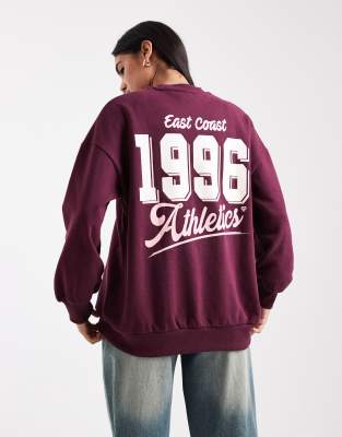 Miss Selfridge - East Coast - Oversize-Sweatshirt in Pflaume-Lila