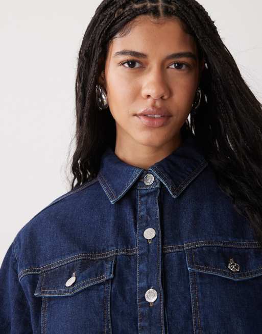 Miss Selfridge - Easy - Denim overhemd met lange mouwen in indigo wassing, 2 van 4