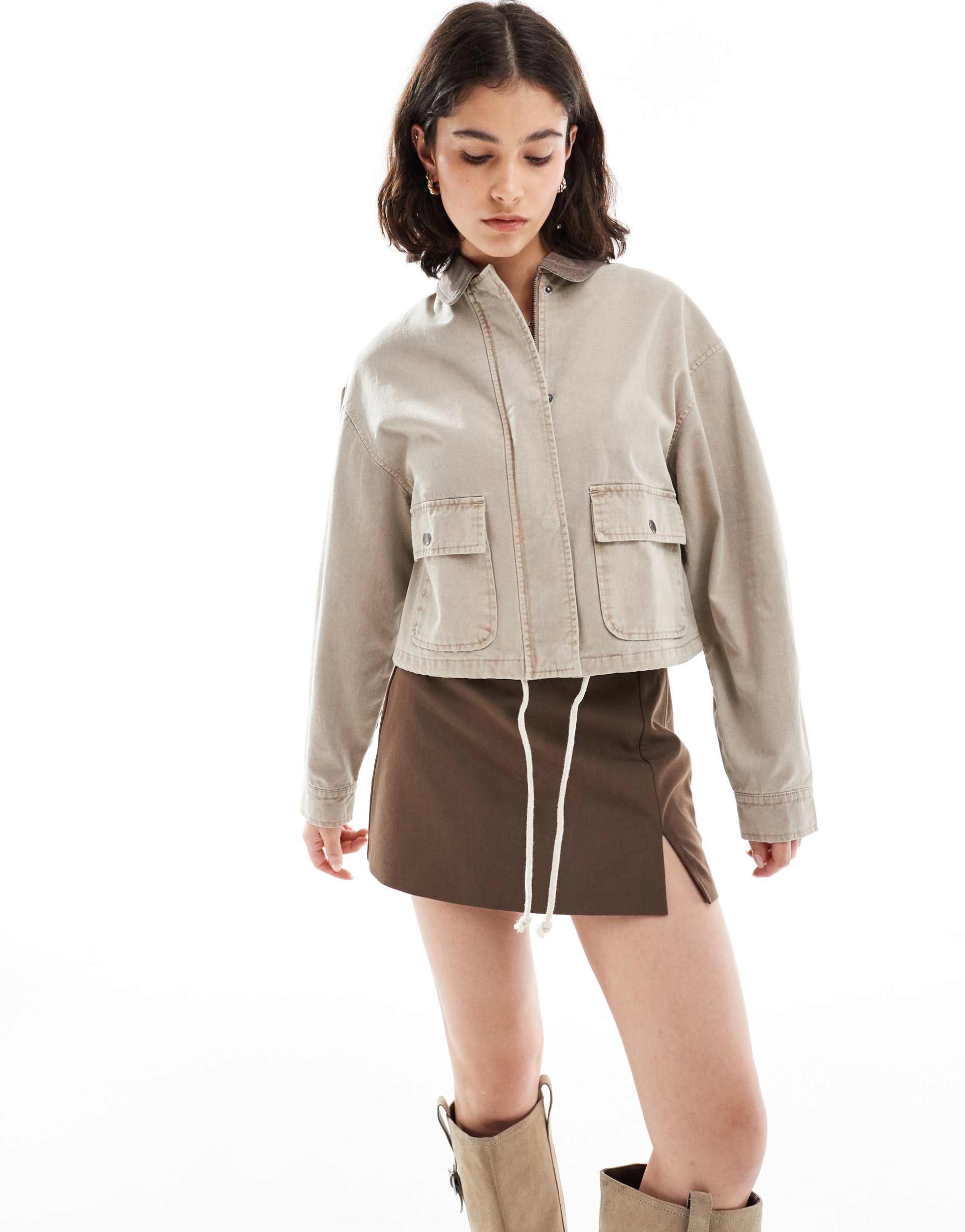 miss selfridge ecru barn jacket