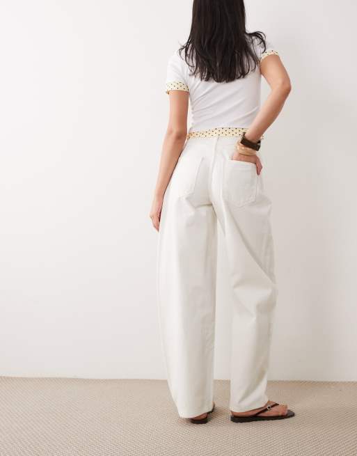 Miss Selfridge - Ecrufarvede jeans med tøndeformede ben, 3 af 5